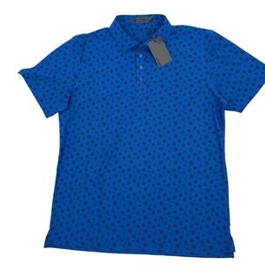 G/fore Men’s Size XL golf polo shirt all over skeleton print blue NWT